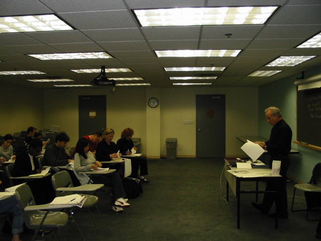 Teaching in a university classroom